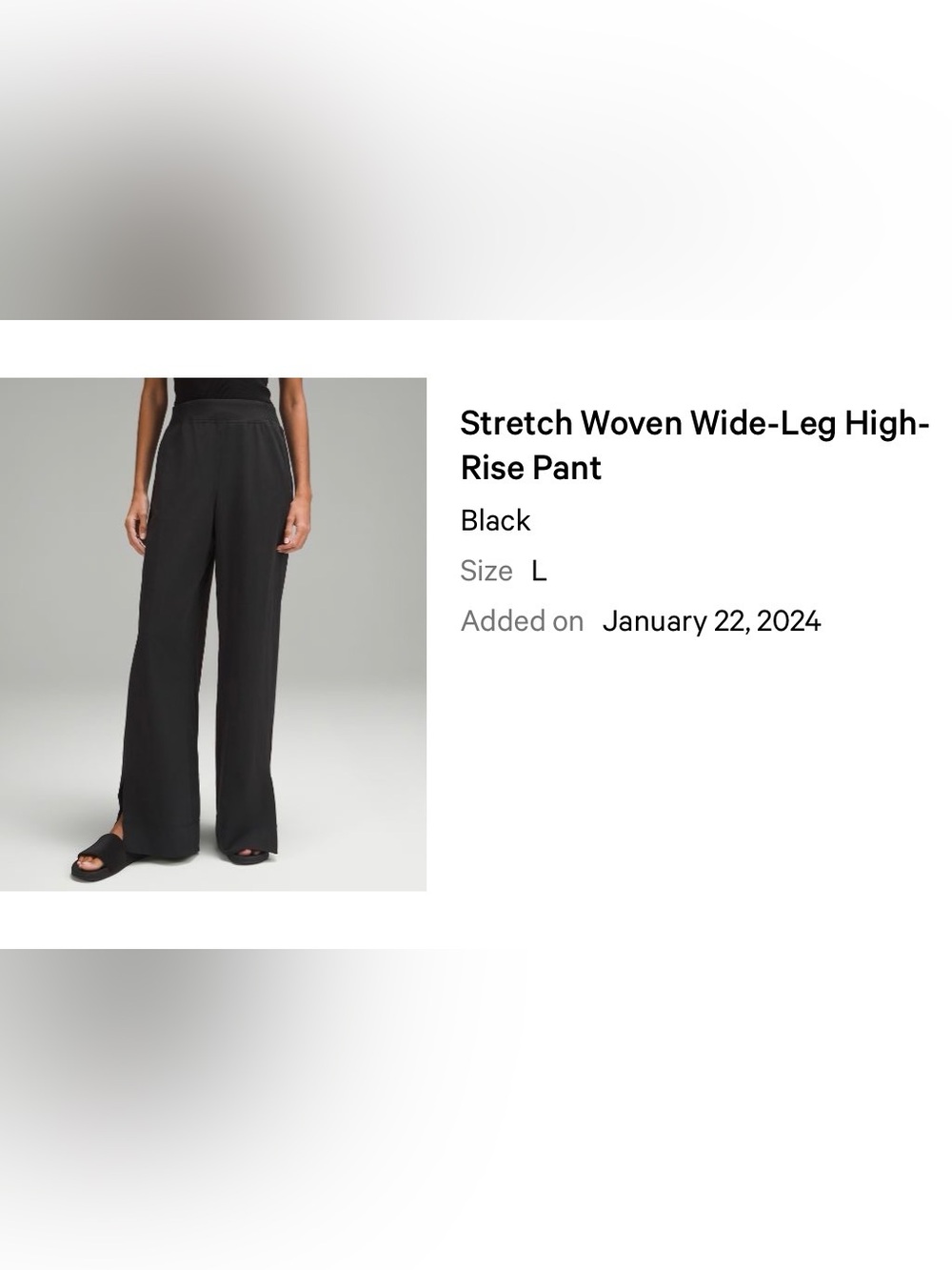 lululemon athletica Black Stretch Woven Wide-Leg High-Rise Pant